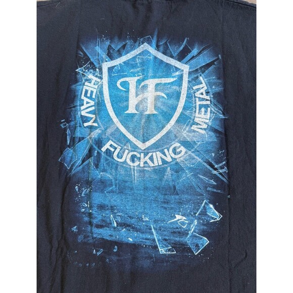 Hammer Fall Heavy Metal Shirt Adult Size XL Blue HFM Short Sleeve EUC - Picture 4 of 6